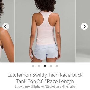 Lululemon Swiftly Cropped Tank ~ Strawberry Milkshake